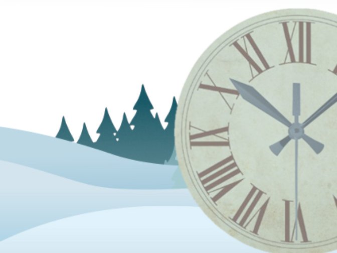 Winterlandschaft in blau als Grafik